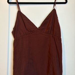 Zara Brown V Neck Tank Top